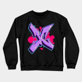 Letter X- Graffiti Street Art Style Crewneck Sweatshirt